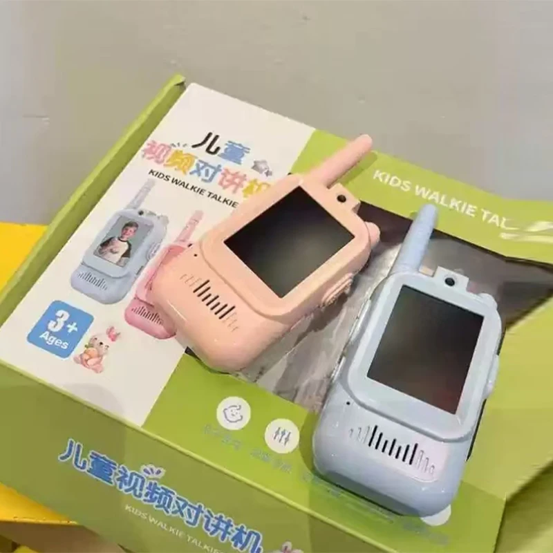 Paquete de walkie-talkie de vídeo para niños, juguetes recargables para interiores y exteriores, para acampar, viajar, regalo de cumpleaños, interactivo para bebés