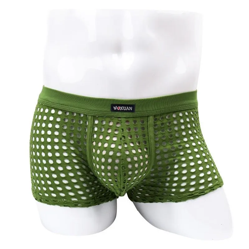 

Sexy Men Underwear See Through Male Boxer Shorts Mesh Erotic Panties Big Bulge Pouch Gay Lingerie Horny Woxuan Boxershorts XXXL