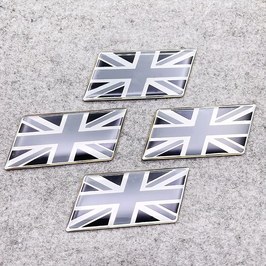 Zinc Alloy Universal National UK Flag Motorcycle Stickers Decals Gray Union Jack Car Truck Scooter Moped Emblem Badge