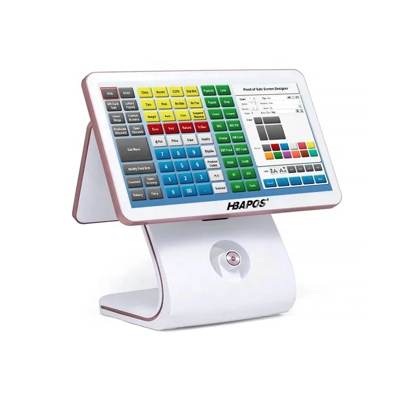 

I3/I5 CPU 15.6'' Touch Pos System with 11.6'' Customer Display for Restaurant, White