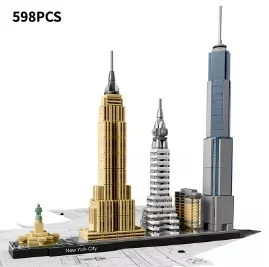 IN stock MOC New York City Architecture Skyline Building  DIY 21028 Street View  Edifice Bricks Assemble Toys For Children