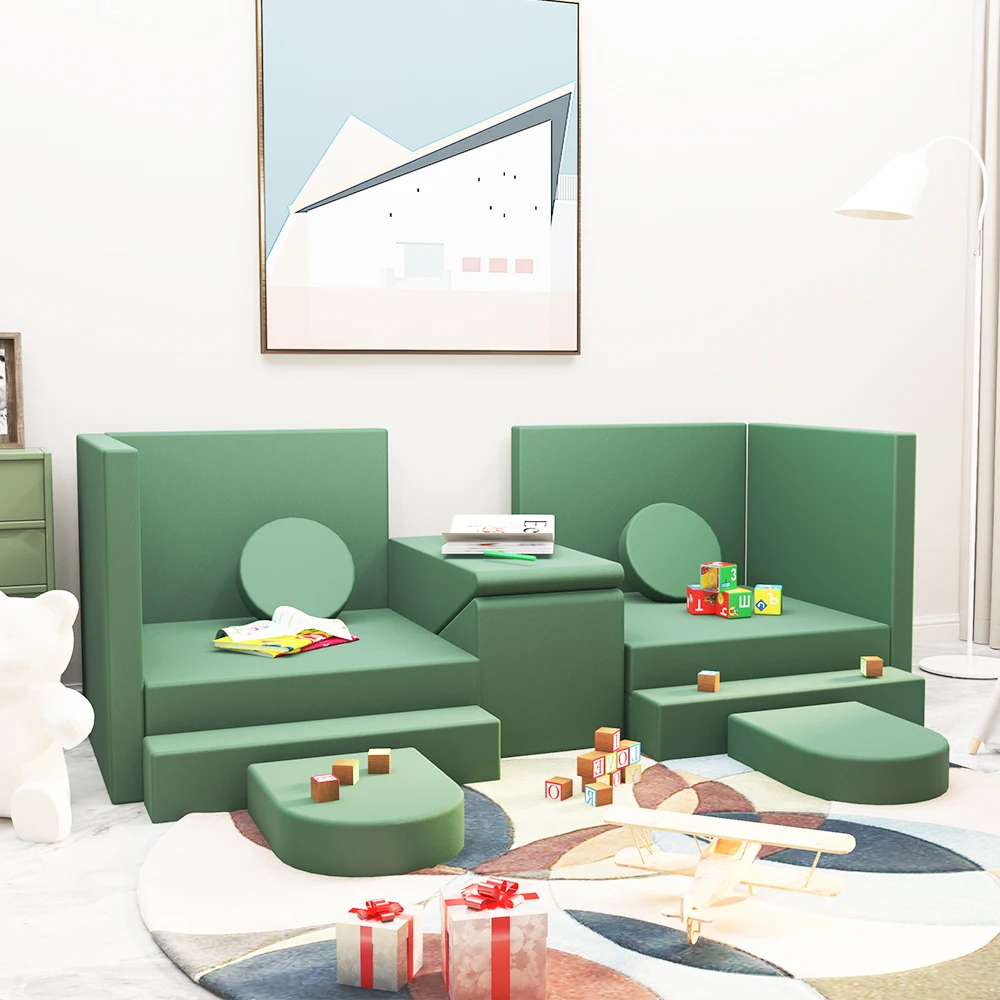 25pcs/set Luxury Creative Kids Playing Couch For Early Education Sensory Training Modular Foam Sofa Set With Many Shape Sofa