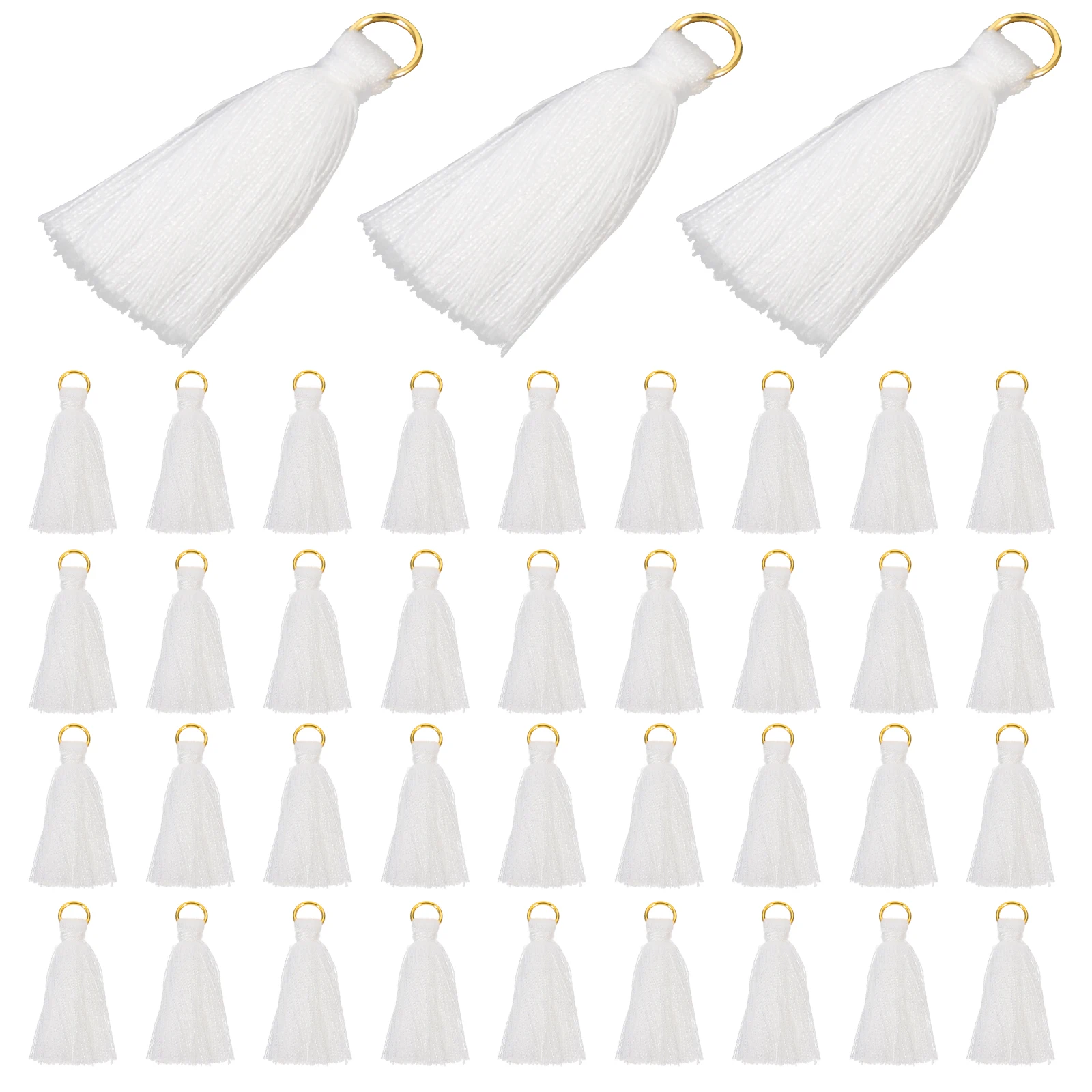 

100pcs Diy Craft Tassels Delicate Polyester Key Ring Ornaments Decorative Accessories For Handbags Phone Pendant Scrapbooking