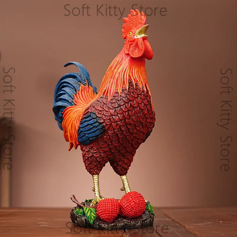 Brass color copper rooster good luck copper chicken ornament living room