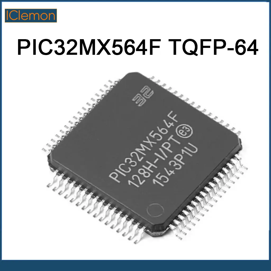 PIC32MX564F PIC32MX564F128H-I/PT TQFP-64 32-bit Microcontrollers - MCU 64PINS 128KB 32KBRM 80MHz USB CAN 4DMA