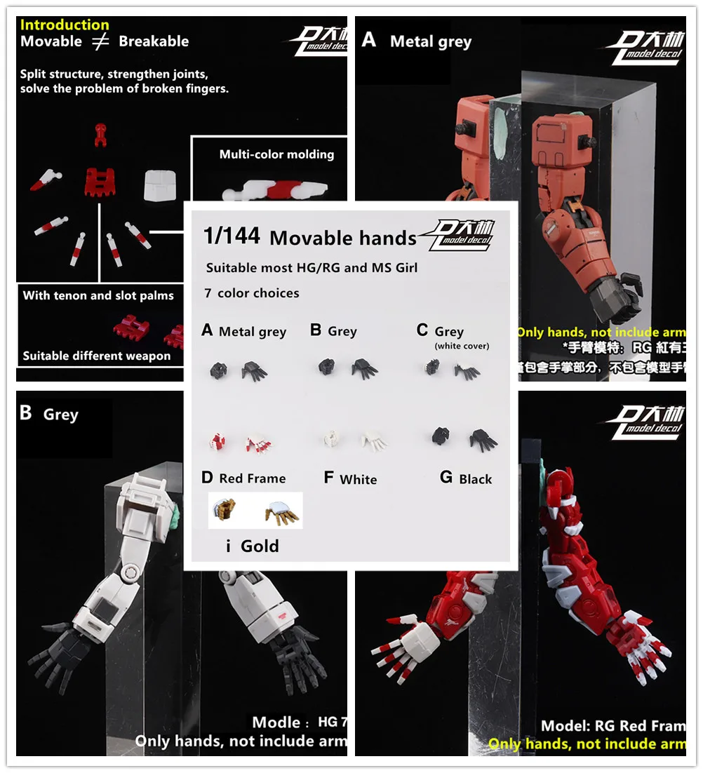 

Модель D.L, общая полностью подвижная стрелка для RG HG 1/144 RX-78-2 Sazabi Strike Red Frame MS Girl DD073 *