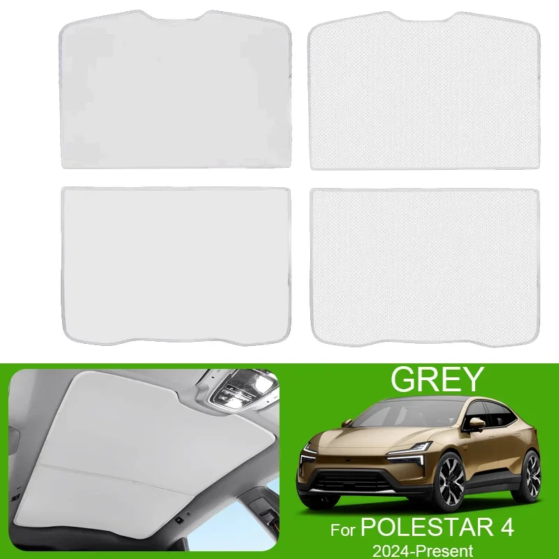 For POLESTAR 4 2024-Present Car Sunroof Sunshade Cover Ice Nano Heat Insulation Skylight Anti-UV Auto Interior Accessories