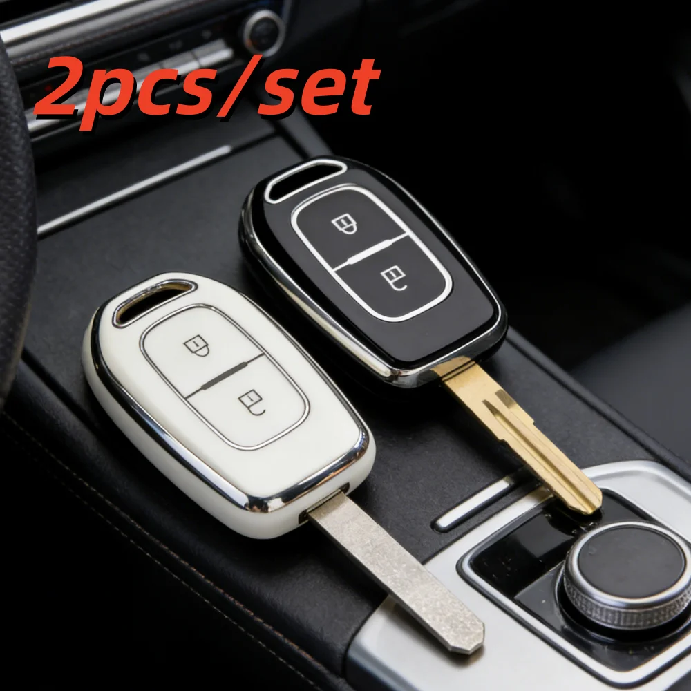 2 Stück Autoschlüssel-Hüllen für Renault Duster Dokker Logan Stepway Clio 5 TWingo für Dacia Sandero Stepway