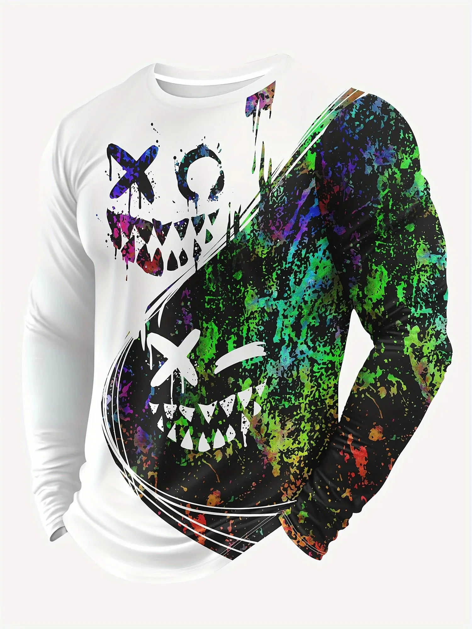 AliExpress NONE MEN S AUTUMN CREW NECK LONG SLEEVE CYCLING T SHIRT 3D PRINTED RETRO LOOSE FIT TOP MOUNTAIN BIKE CYCLING APPAREL