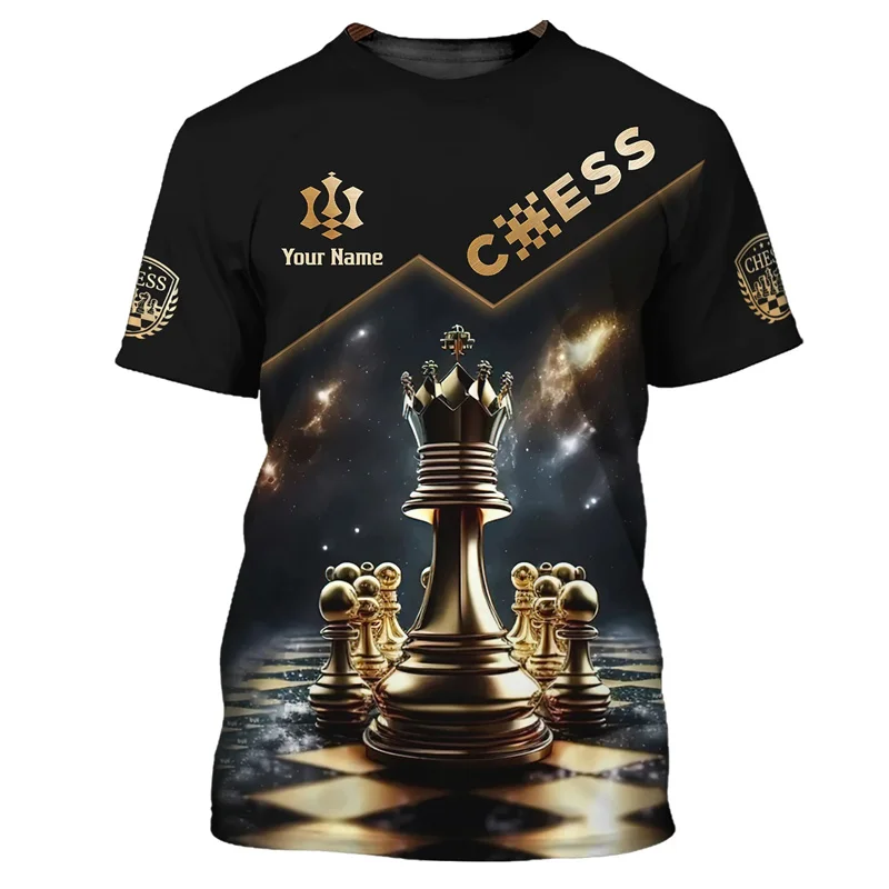 Hot Sale 3d Printed Chess T Shirt Men New Round Neck Short Sleeves Tees Chess Graphic T-shirt Spring Summer Oversized T Shirts