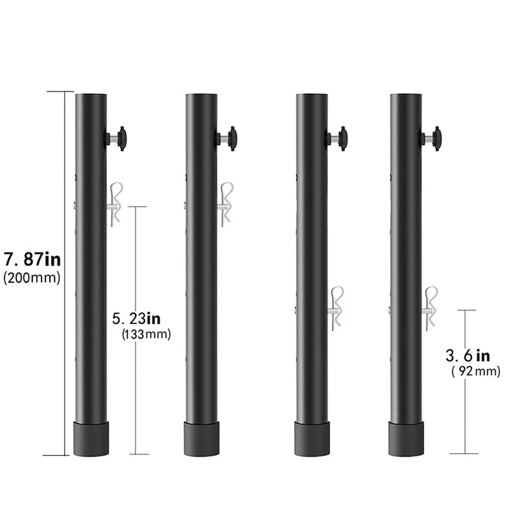Steel Table Leg Extenders 4 Pack for Height Adjustment on For Foldable Tables with Straight or Curved Leg Compatibility
