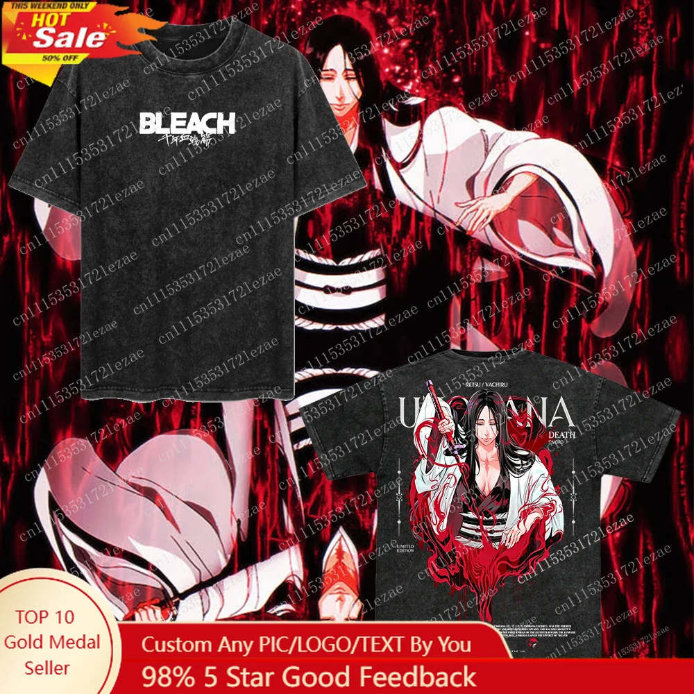 Graphic Tee Oversized - Unohana Bleach Vintage Tee Heavy Cotton