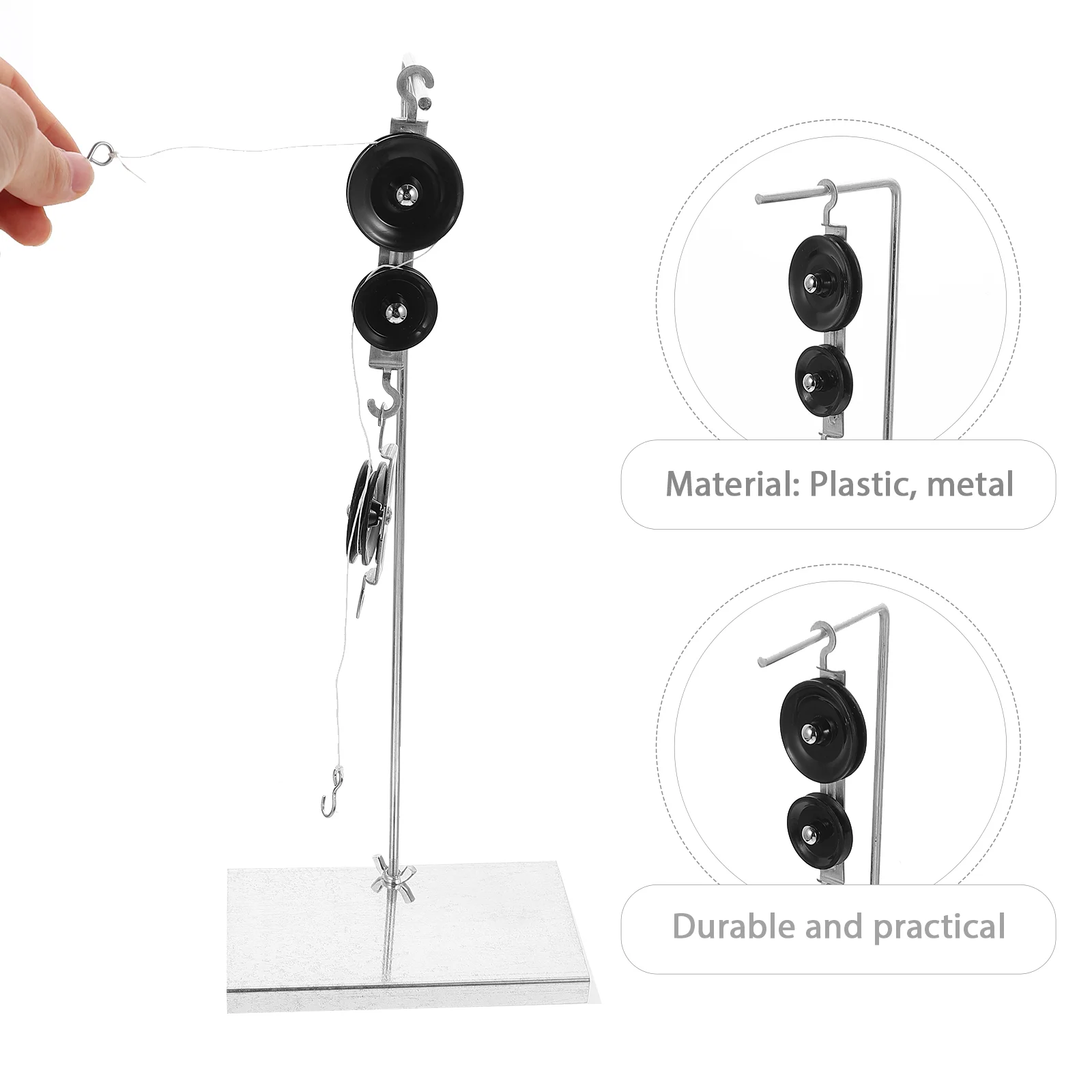 Pulley Block Experimental Equipment and Holder Physics Rope Machinery Metal Student