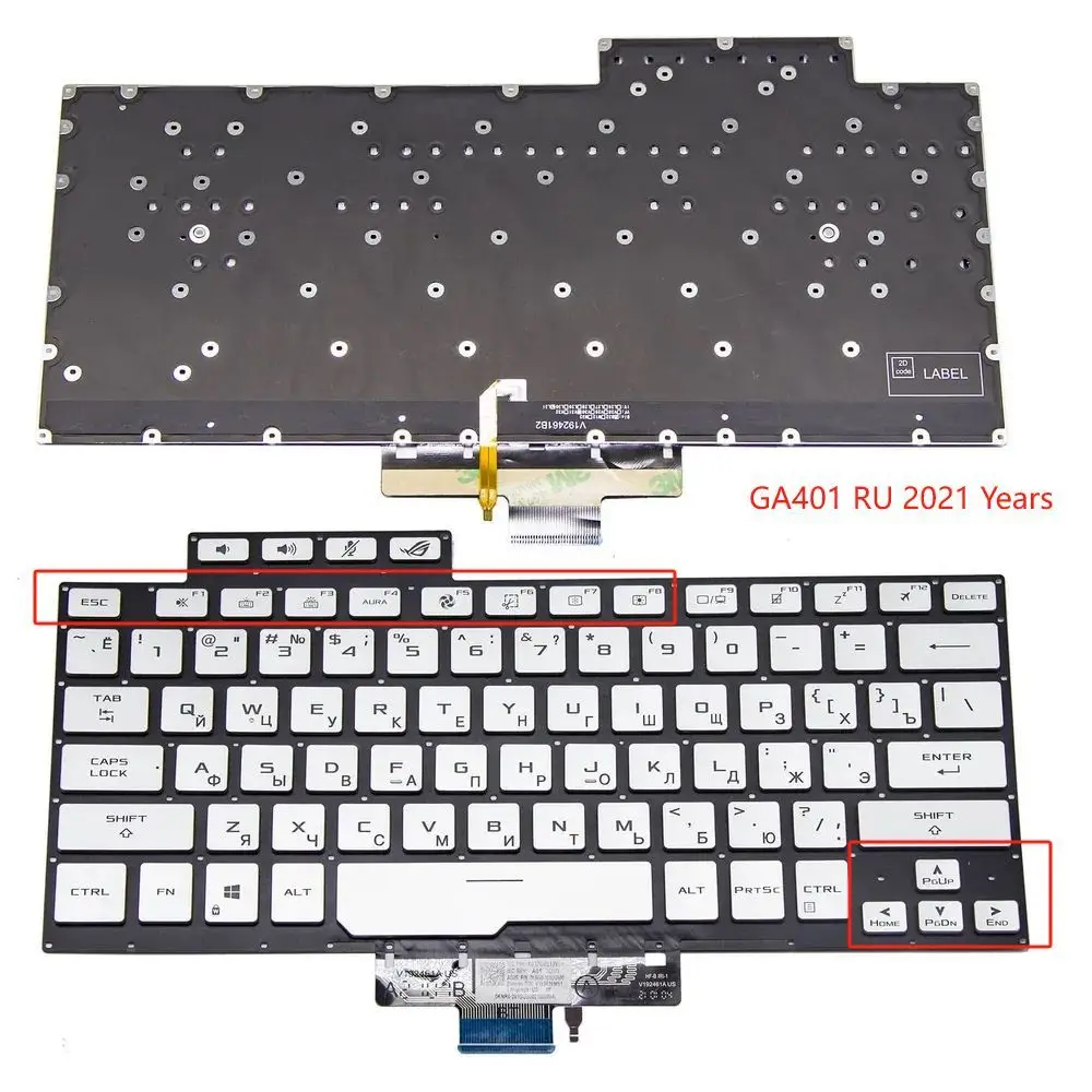 

XIN-Russian-US Backlight Laptop Keyboard For ASUS ROG Zephyrus G14 GA401 GA401I GA401IV GA401U GA401M GA401QM 2021 Years