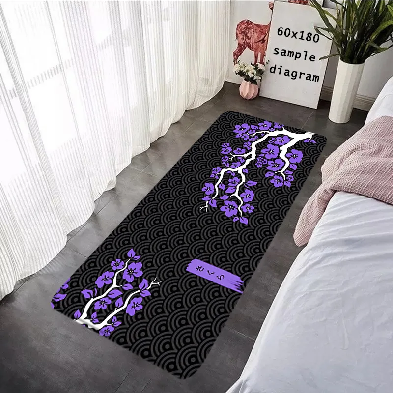 Japanese Cherry Blossom Carpet Mat Rug - Sakura Moon Pattern Home Decoration for Bedroom Living Room Rugs for Bedroom Home
