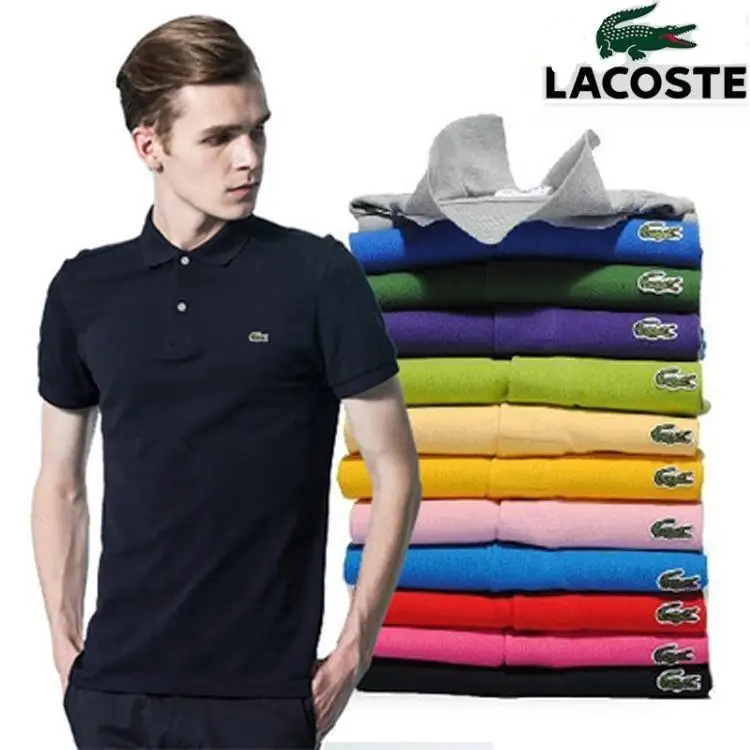 Camisa polo masculina casual bordado de cervos, manga curta, alta quantidade, marca