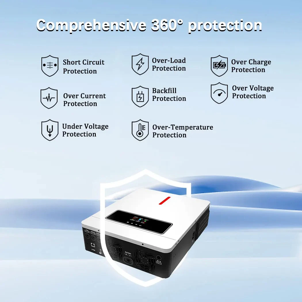 ECGSOLAX 4200W 220/240V 24V Hybrid Solar Inverter Built-in 120A MPPT Solar Inverter 24VDC Off-grid Solar Hybrid Inverter