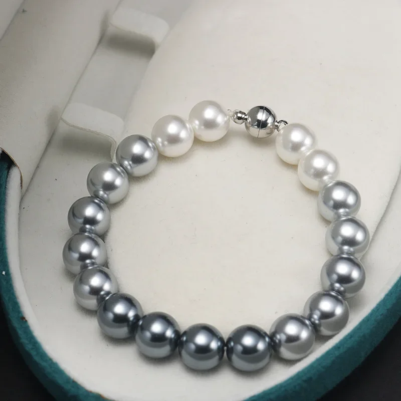 Fashion Gradient Color Pearl Bracelet for Women Imitation Pearls Beaded Magnetic Bracelets Multi-Color Simple Elegant Jewelry