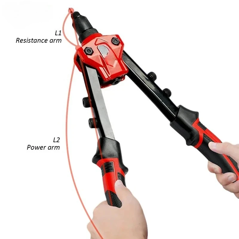 Professional Manual Rivet Gun, High Leverage Labor-Saving, for Metal Sheet/Pipe Riveting, 4.8-6.4mm CE Certified