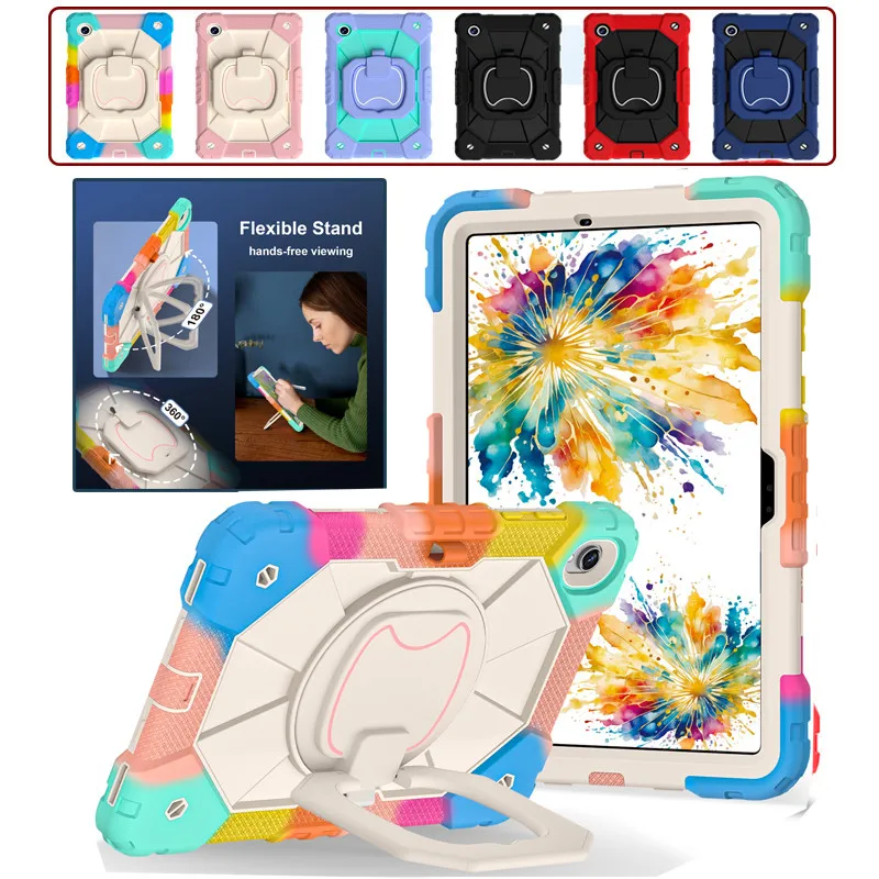 

Case for Smausng Galaxy Tab S11 11" 2025 X730 A11Plus A11 8.7" X133 S10 Lite S10 FE A9 X110 S9 A7 Lite Rotation Silicone Casing