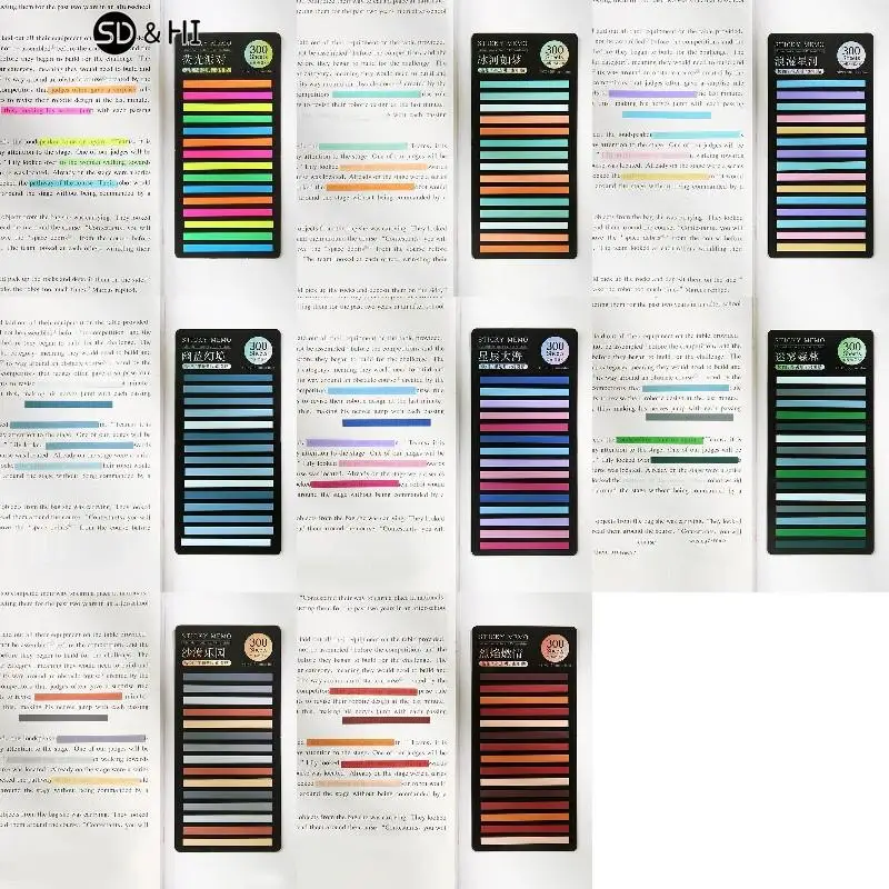 300 fogli Rainbow Color Index Memo Pad Posted It Sticky Notes Paper Sticker Notepad segnalibro materiale scolastico cancelleria Kawaii