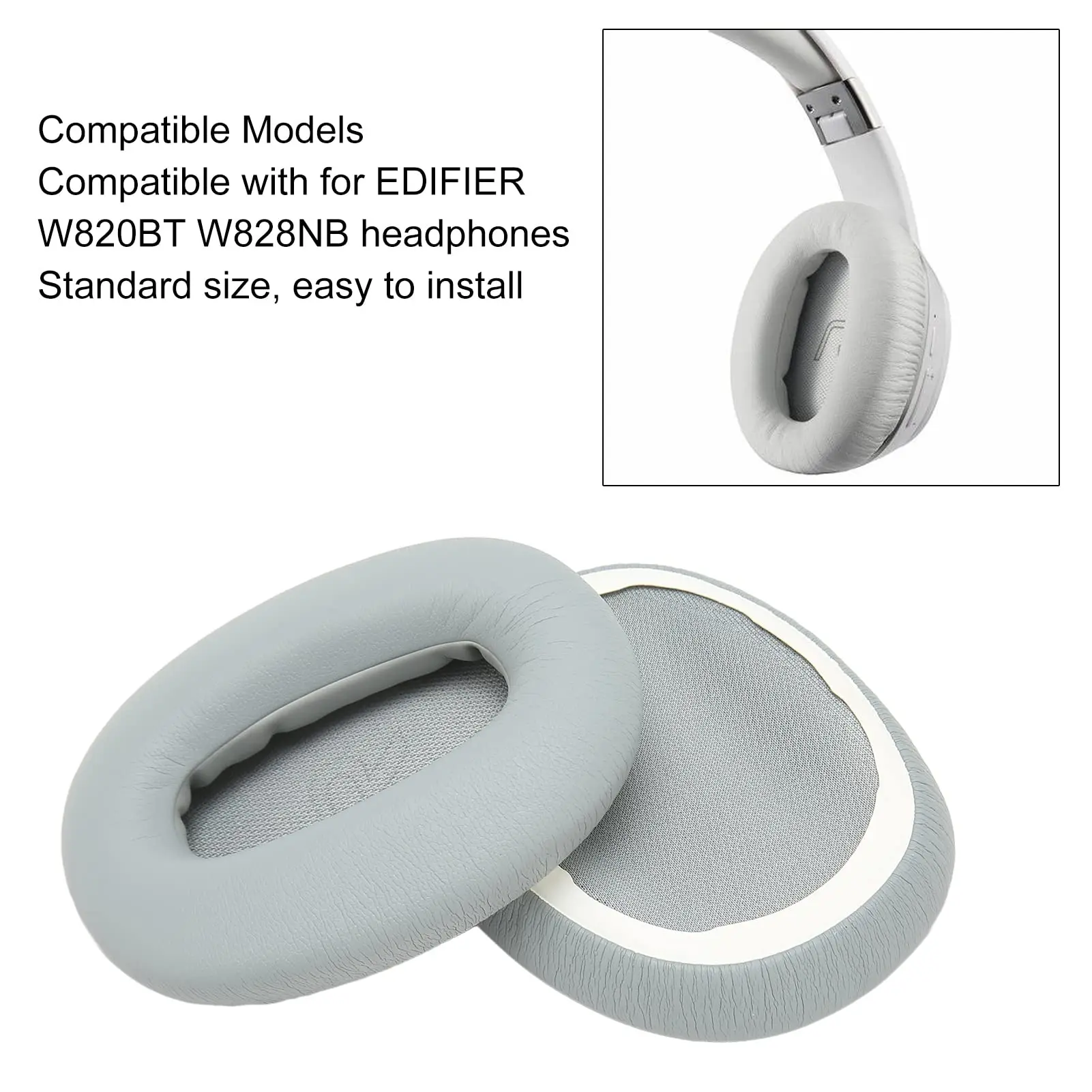 Replacement Ear Pads for Edifier W820BT W828NB, , Noise Isolation Memory Foam Ear Cushions