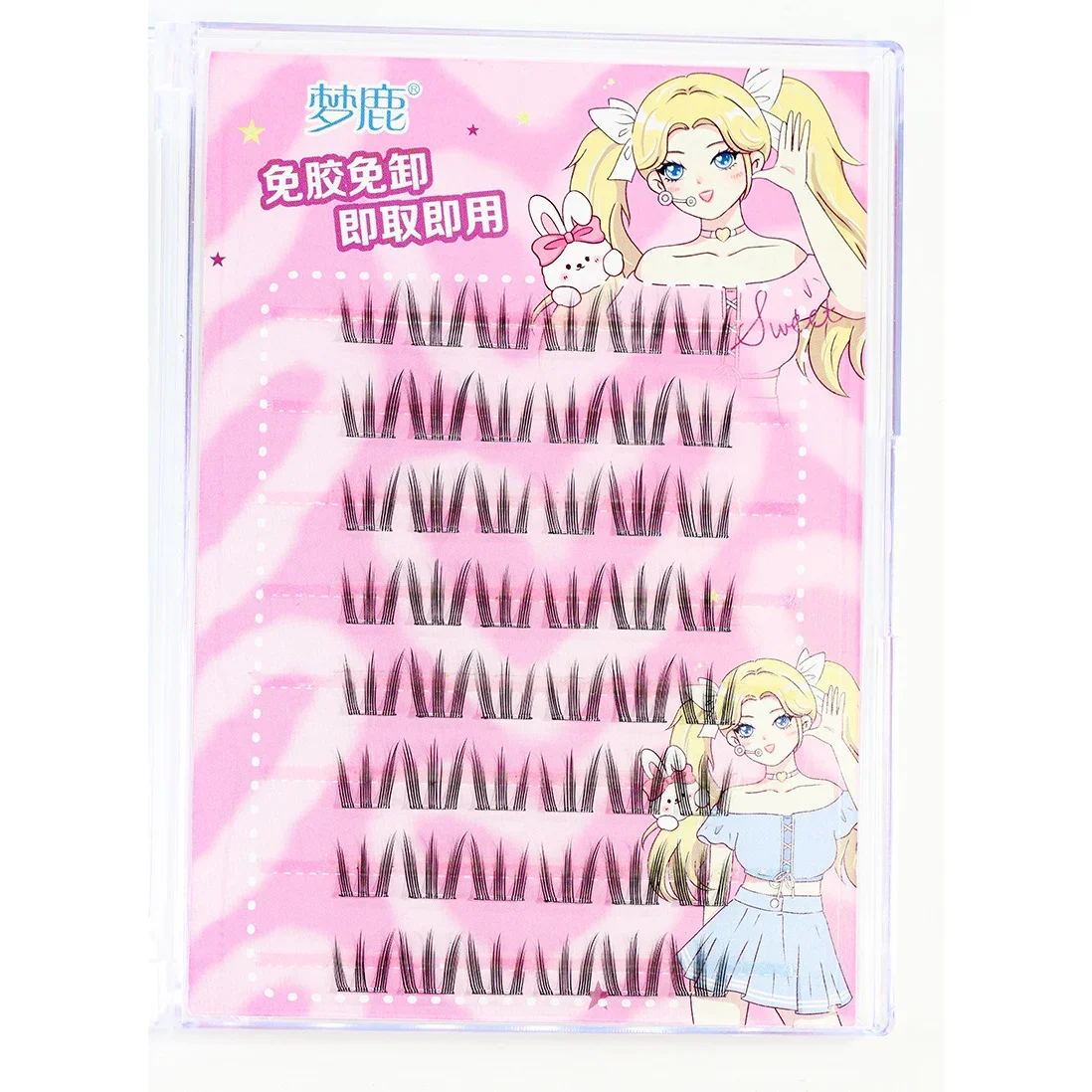 Ciglia a grappolo autoadesive Stile idol morbido Riutilizzabili Senza colla Cluster individuali Volume naturale Trucco coreano Ciglia finte
