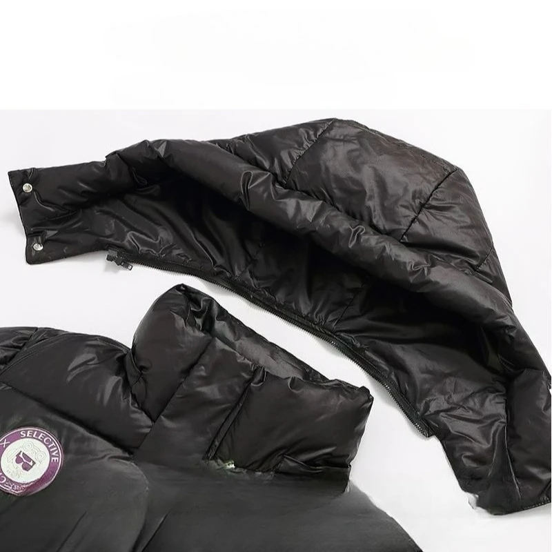 2026 جديد الذهب الأرجواني الملابس القطنية الدافئة المرأة سميكة سوداء موضة يندبروف سترة مزاجه ضئيلة