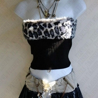 Leopard print retro tank emo girl urban Y2K crop top casual rock aesthetic grunge punk high street yabi hop sexy silm women tank