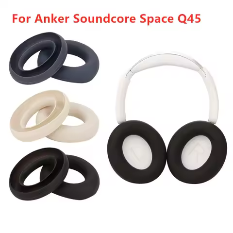 Silicone Earpad Covers for Anker Soundcore Space Q45 Earphone Ear Cushions Noise Reduction Ear pads Headphones Sleeves Earcups
