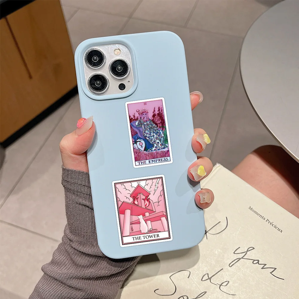 50/110 個新しいピンクタロット漫画ステッカーかわいい落書き装飾女の子ギフト DIY 子供のおもちゃ冷蔵庫ラップトップギター車バイクデカール