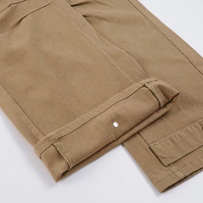 กางเกงยีนส์ทรงวินเทจลำลองเอวต่ำทรงหลวมกระชับสัดส่วนสไตล์สาวเปรี้ยวขากว้างสำหรับผู้หญิง