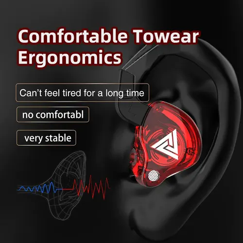 Imagen 2 del producto QKZ AK6 auriculares intrauditivos 6 unidad de controlador dinámico auriculares con micrófono estéreo deportes HiFi Subwoofer auriculares Monitor auriculares para iPhone