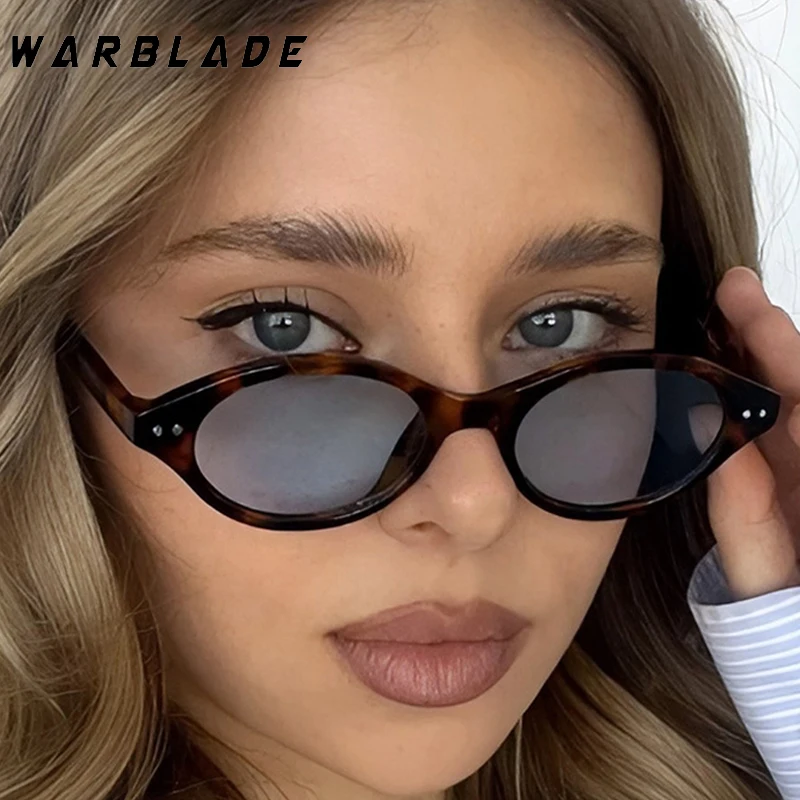 

Fashion Oval Small Frame Rivets Decorate Women Sunglasses Luxury Design Men Sunglass Outdoor Summer Traveling Eyeglasses UV400