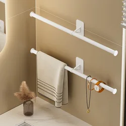 Towel Holder Bathroom Towel Rack Wall Mount Self Adhesive Aluminum Towel Hanger Organizer WB8718