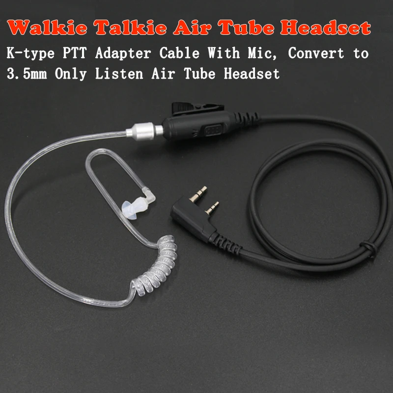 

Kenwood 2Pin K Type Walkie Talkie Acoustic Headset with Mic for Baofeng BF-888S UV-5R DM-32 UV-K6 UV-K5 Portable Radio Universal
