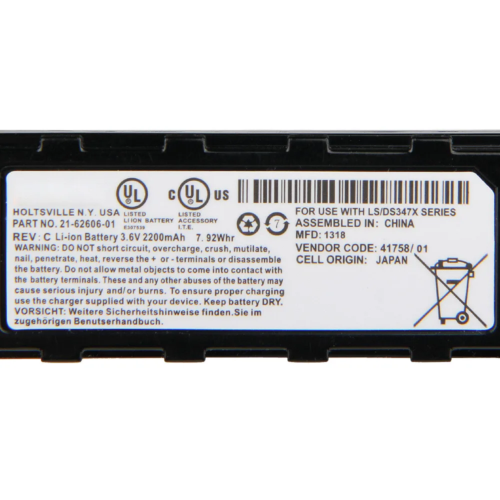 Original Battery 21-62606-01 For Honeywell 8800 Symbol LS3478 DS3478 LS3578