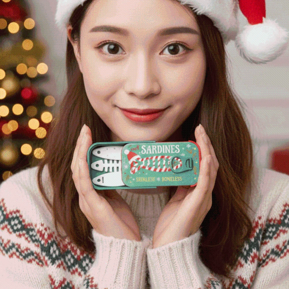 PLA 3D Printed Sardine Box Lightweight Portable Sliding Lid Travel Case Compact Textured Christmas Jewelry Organizer