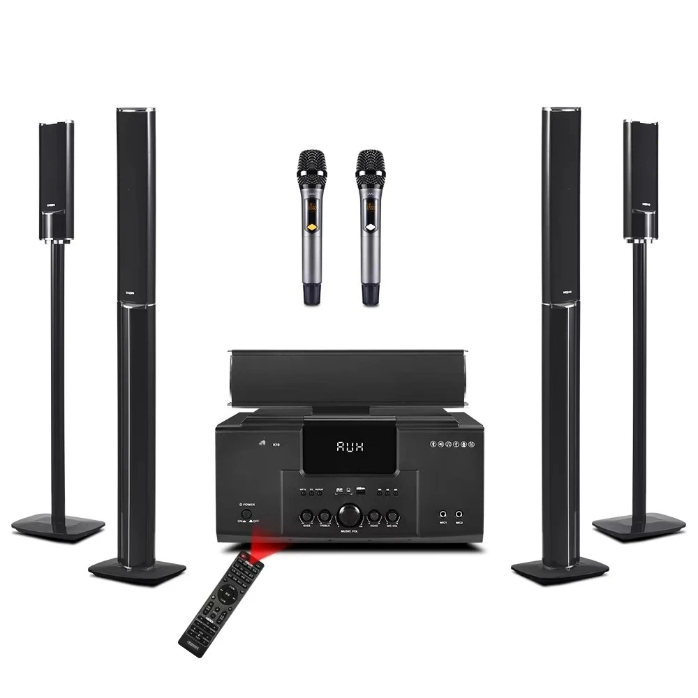 5.1 Home Theater Systems with Karaoke USB Wireless Microphone Living Room Speaker Home Theatre System