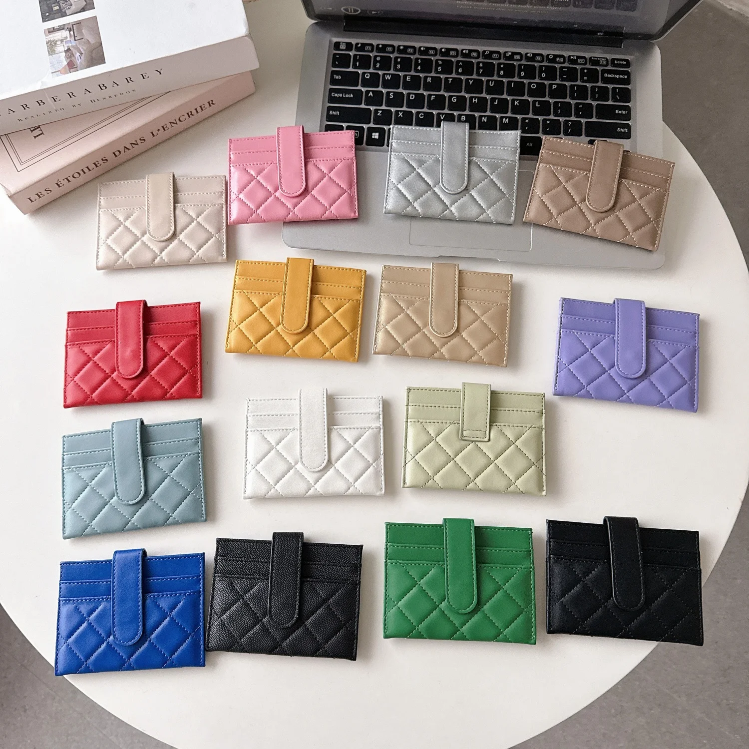 Women's Quilted Rhombus card holder Wallet Multi Card Slots  hand-woven easy to carry men women general purpose small Card bag