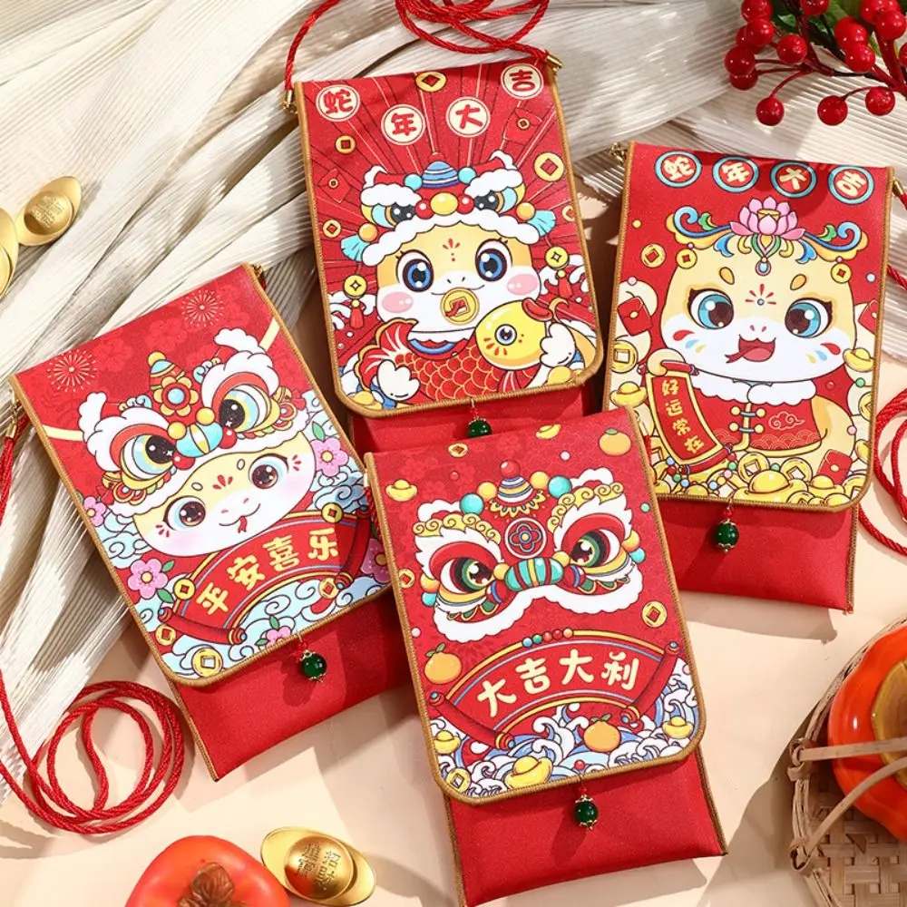 Chinese 2025 Snake Year Red Envelopes Traditional Blessing Lucky Money Pockets Coin Purse Hongbao Money Packet