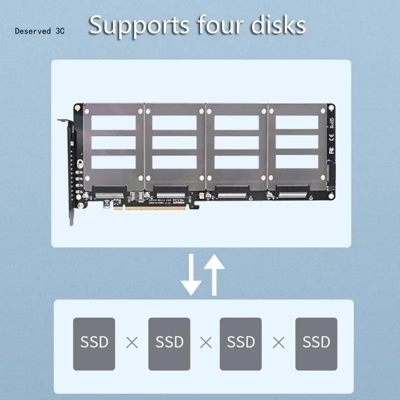 Imagem -03 - Adaptador U.2 para Pci-e Riser Pcie4.0 X16 para Placa Expansão Ssd 25 U.2 Sff8639