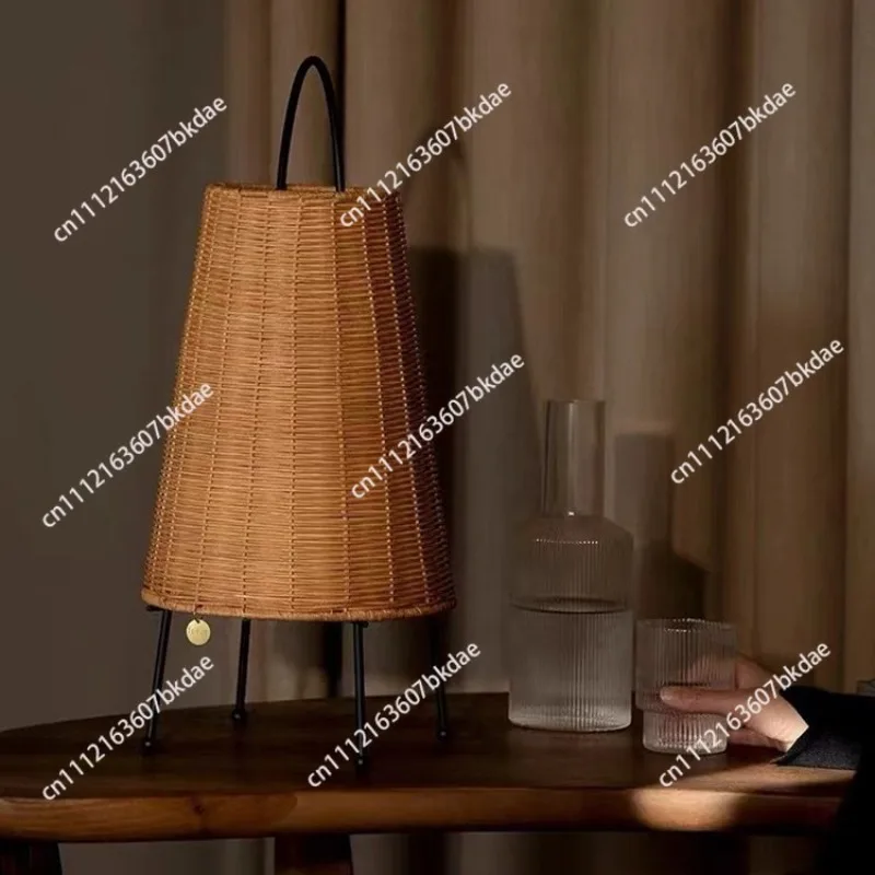 Table Lamps Rattan Floor Lamp for Tatami Room Minimalist Living Room Ambient Lights Bedroom Decorative Fixture