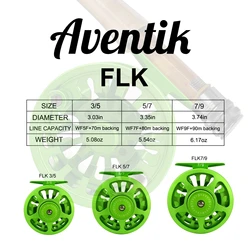 Aventik Carrete de mosca 3/5 a 7/9 – Aluminio mango intercambiable
