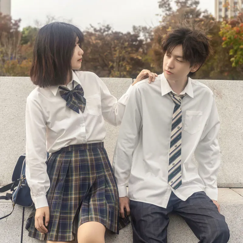 Japanischen Jk DK Uniform Männer Weiß Shirt Mittleren Hohe Student Schule Uniformen Lange Kurzarm Bluse für Jungen Größe XS-3XL seifuku