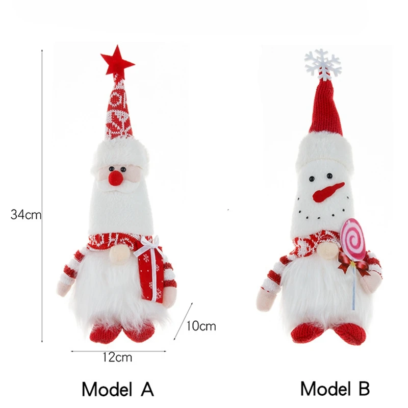 Decorazione natalizia gnomi illuminati bambola di peluche fatta a mano Mini scandinavo svedese Tomte illumina il regalo di festa del giocattolo dell'elfo