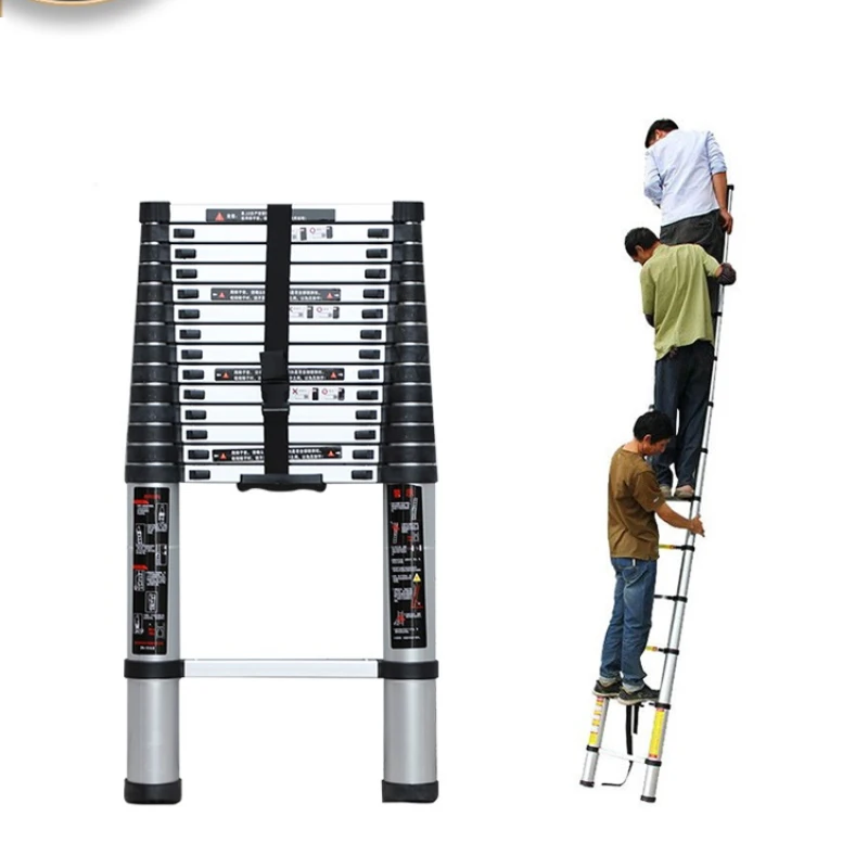 

Gadoci folding ladder thickened aluminum alloy ladder household portable bamboo lift ladder engineering ladder telescopic ladder