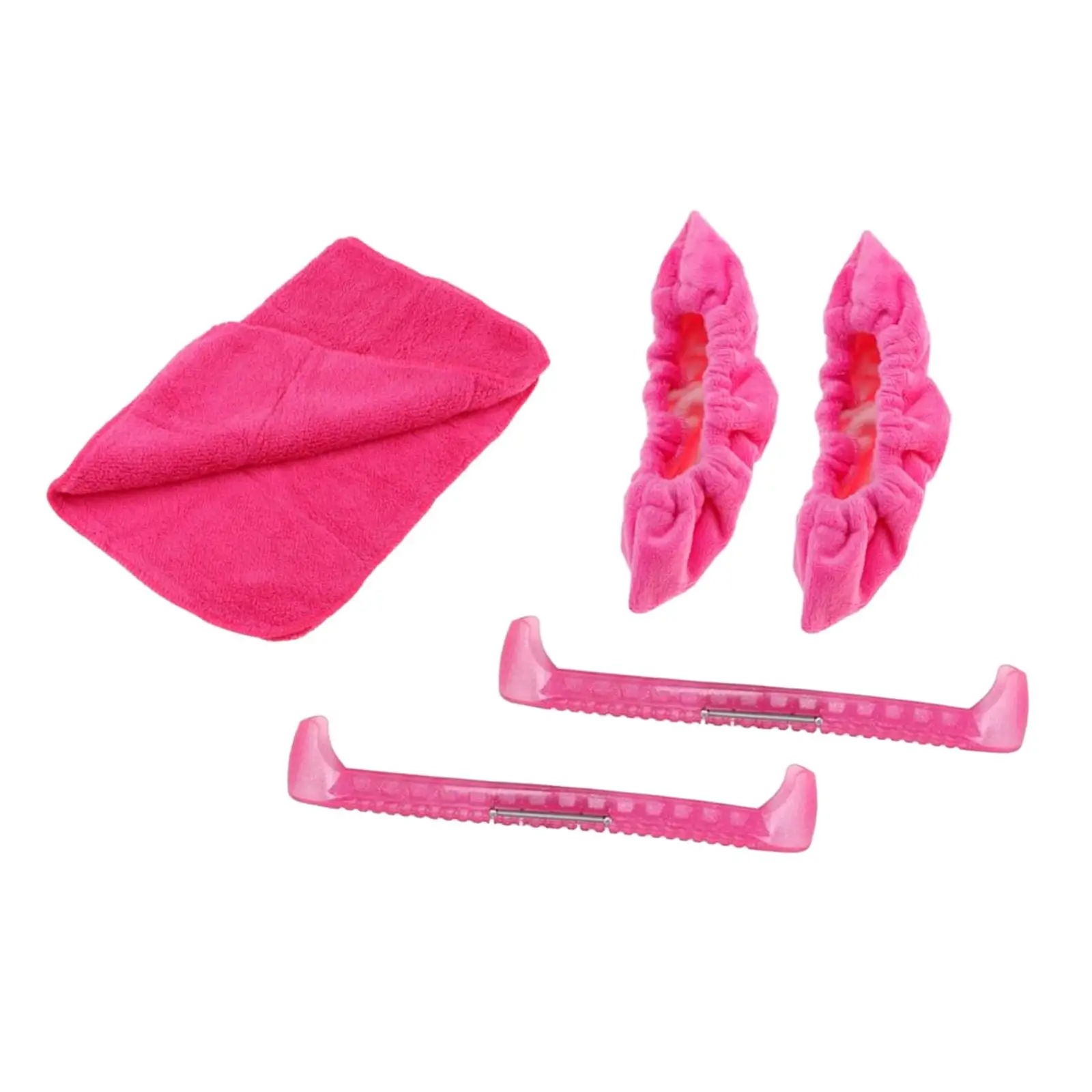 Ice Skate Blade Covers Portable Soft Hard Guards Cleaning Cloth for Ice Hockey Figure Skating Protection