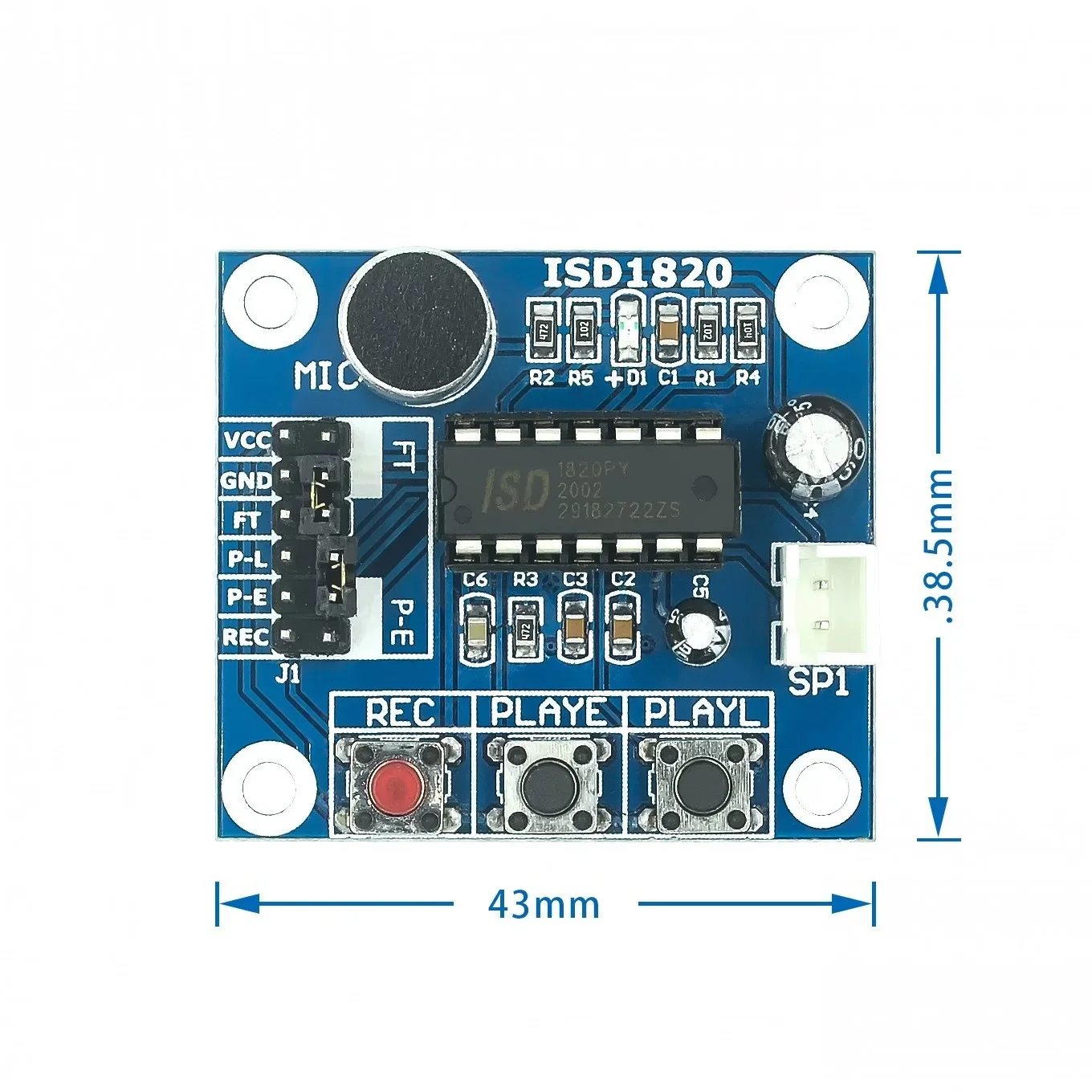 ISD1820 recording module voice module the voice board telediphon module board with Microphones + Loudspeaker for