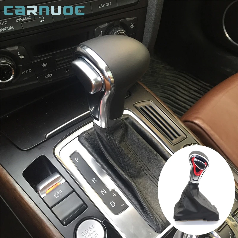 

Car Interior Accessories 5 Speed Frame Gear Shift Knob Lever Shifter Gaiter Boot Leather Cover For Audi A3 A4 B8 A5 A6 C6 Q5 Q7